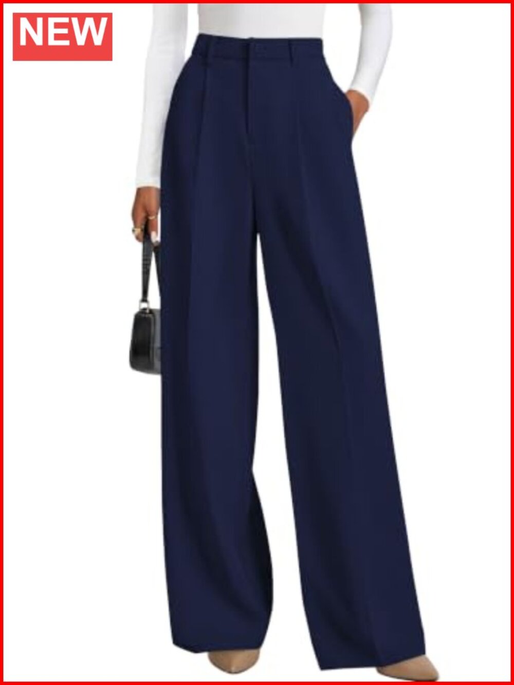 Women's Wide Leg High Waisted Dress Pants Palazzo Work Pants with Pockets